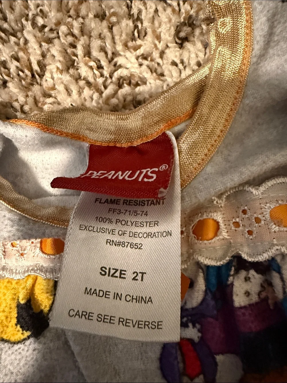 Peanuts Grey Halloween Nightgown Dress with Orange & Yellow